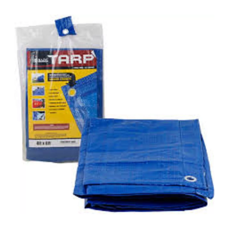 BAZIC 4ft X 6ft Blue Tarpaulin with Reinforced Holes
