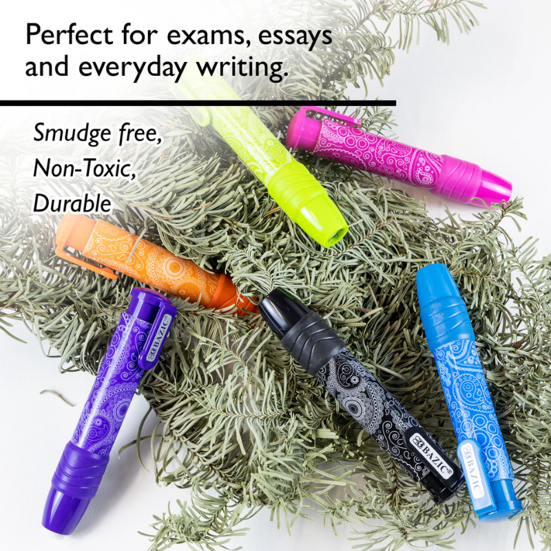 BAZIC Paisley Retractable Stick Erasers (2/Pack)