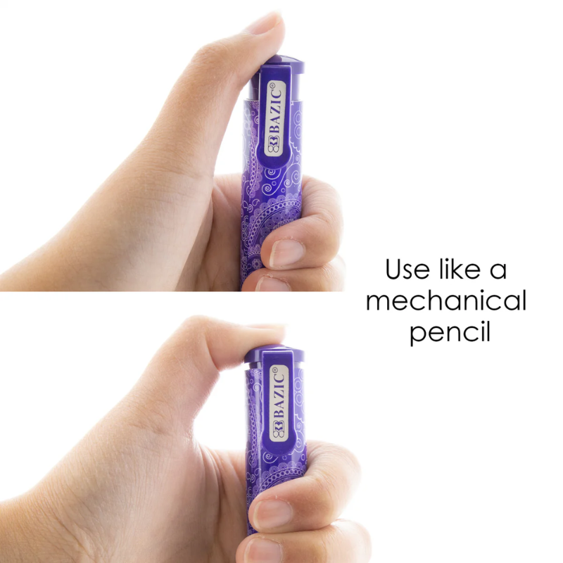 BAZIC Paisley Retractable Stick Erasers (2/Pack)