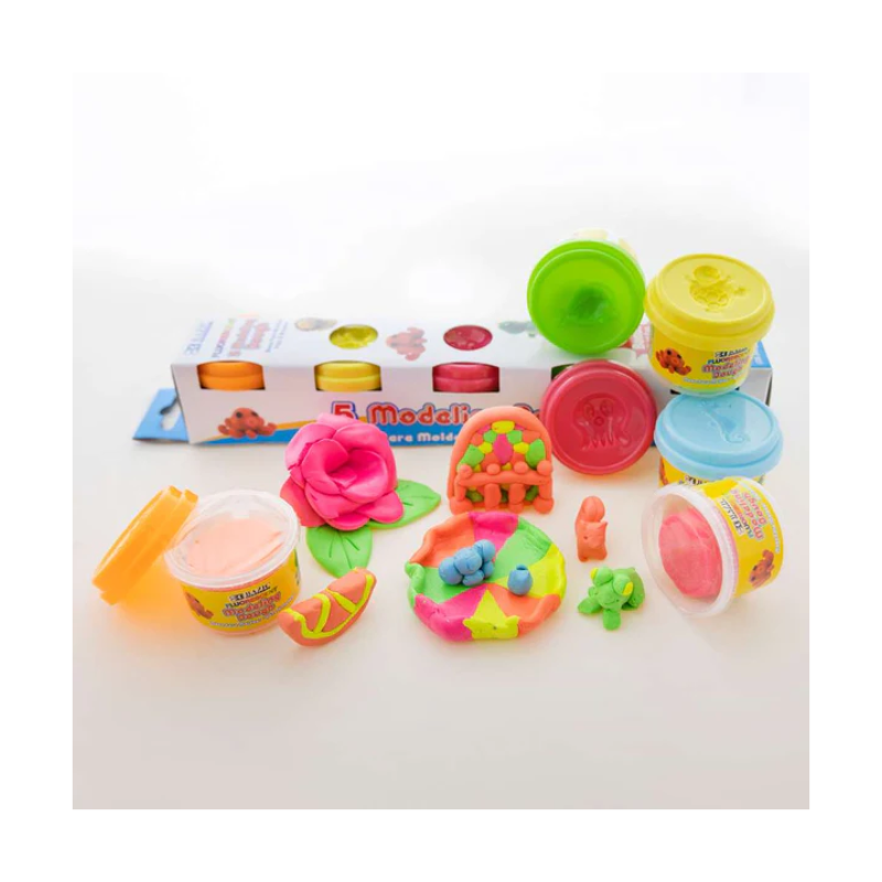 BAZIC 1oz Fluorescent Colour Modeling Dough (5/Pack)