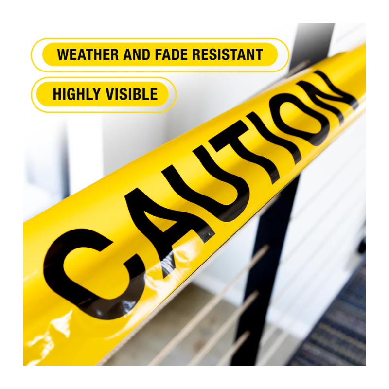 BAZIC 3" X 100ft Yellow CAUTION Barricade Tape