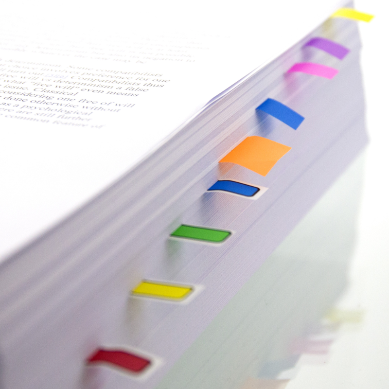 BAZIC 0.5" x 1.7" 30 Ct. Neon Flags w/ Dispenser (4/Pack)