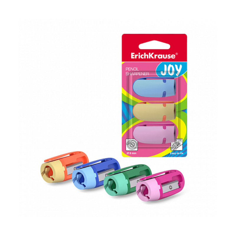Erich Krause Joy Plastic Sharpener (3/Pack)