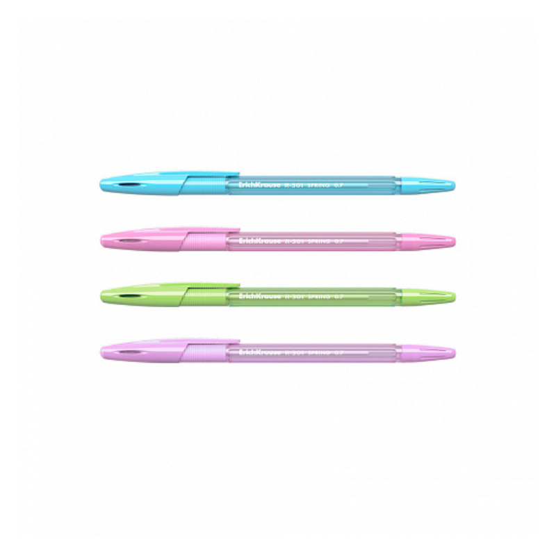 Erich Krause Spring R-301 Grip 0.7mm Ballpoint Pen (4/Pack)