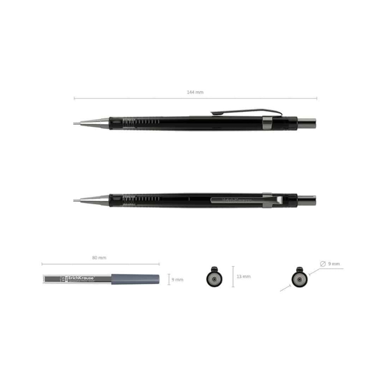 Erich Krause Black Pointer 0.5mm Mechanical Pencil with Lead