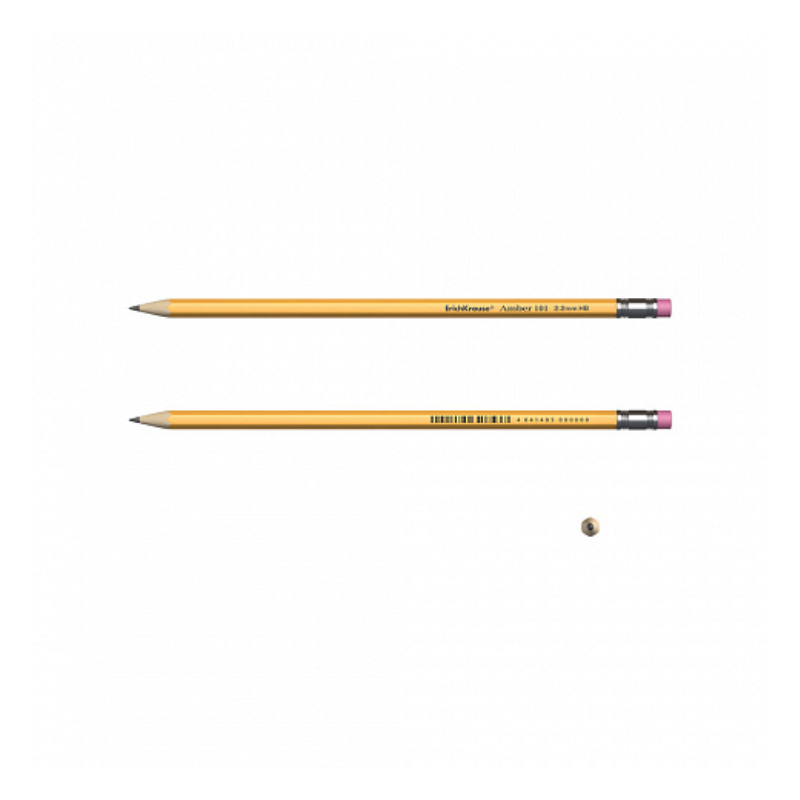Erich Krause Amber Hexagonal Graphite HB Pencil (4/Pack)