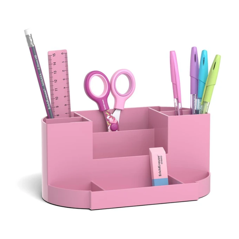 Erich Krause Victoria Plastic Desk Organiser Set - Pink