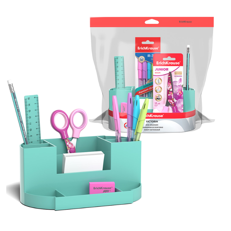 Erich Krause Victoria Plastic Desk Organiser Set - Mint