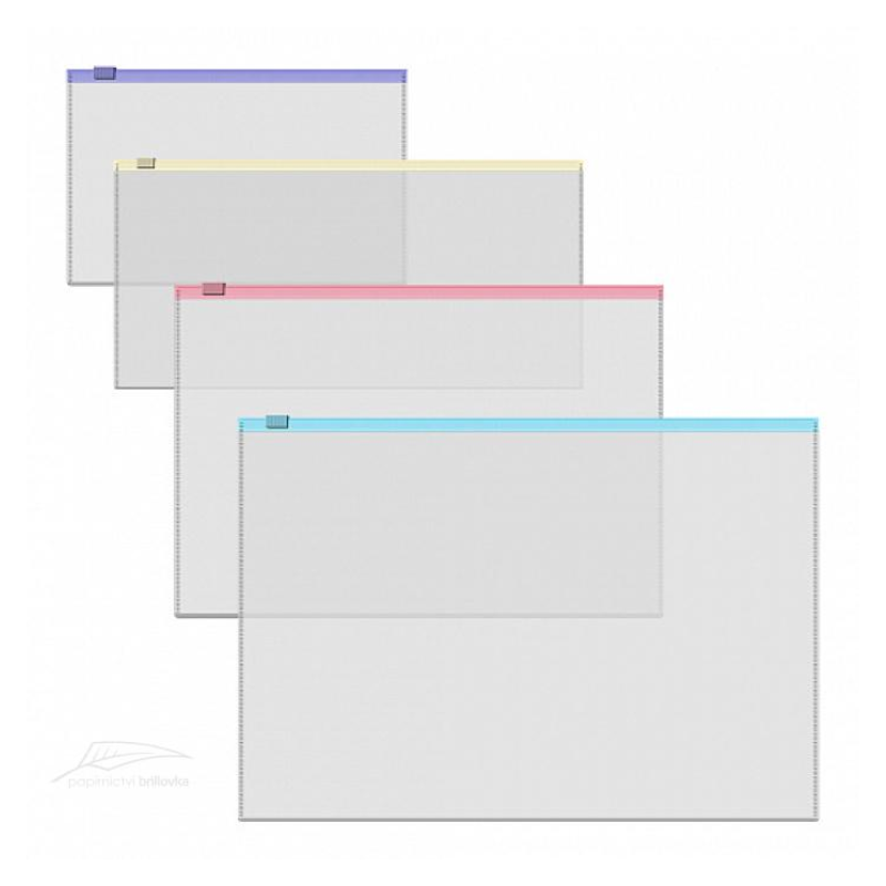 Erich Krause Frizzy Pastel Assorted Size Zip Envelopes (4/Pack)