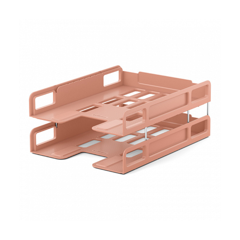 Erich Krause Techno 2 Tier Letter Trays - Peach