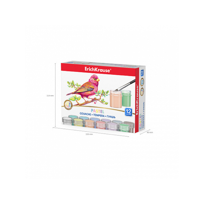 Erich Krause 20ml Gouache Paint Set (12/Pack) - Pastel