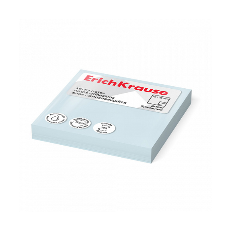 Erich Krause 3" x 3" Sticky Notes - Blue (100 Sheets)