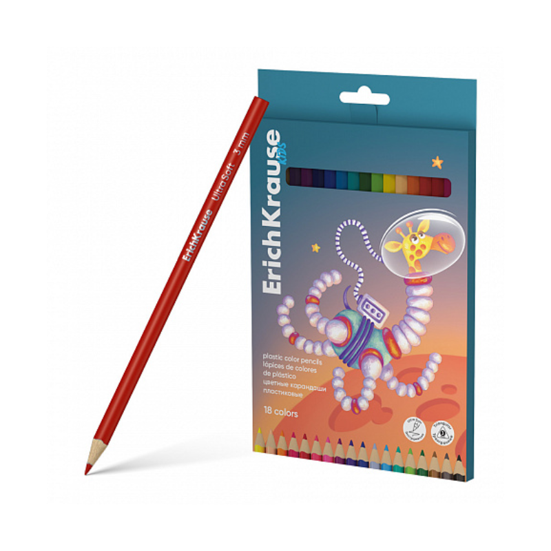 Erich Krause Space Animals Coloured Pencils (18/Pack)