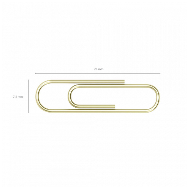 Erich Krause Brass Plated 28mm Paper Clips (100/Pack)