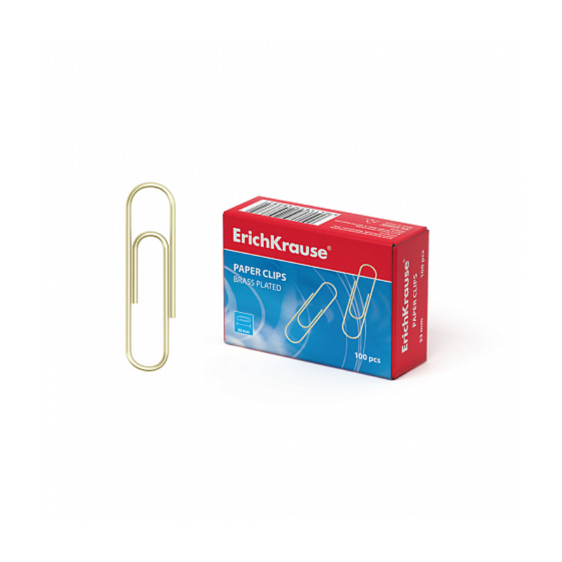 Erich Krause Brass Plated 33mm Paper Clips