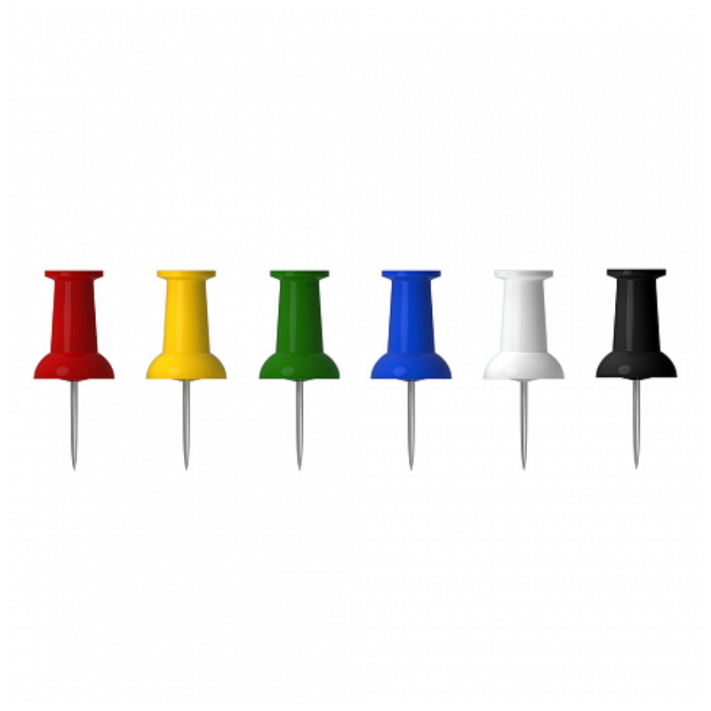 Erich Krause Classic Coloured Push Pins (50/Box)