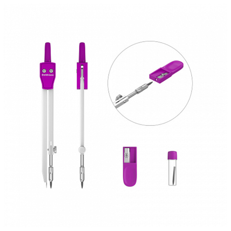 Erich Krause Neon 3pc Compass Drawing Set