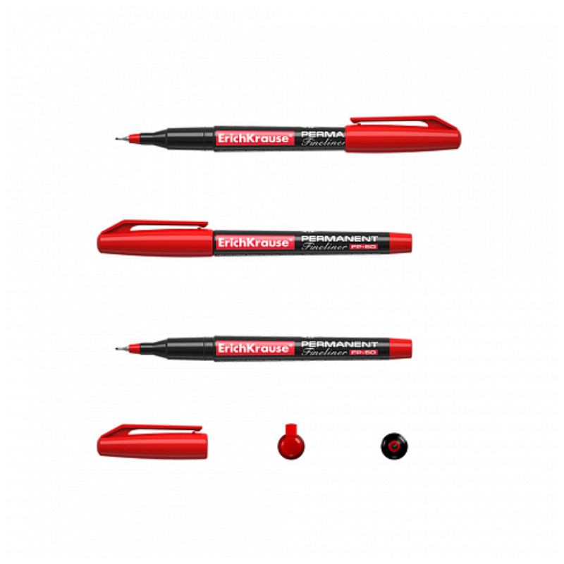 Erich Krause FP-50 Permanent Fineliner Marker - Red