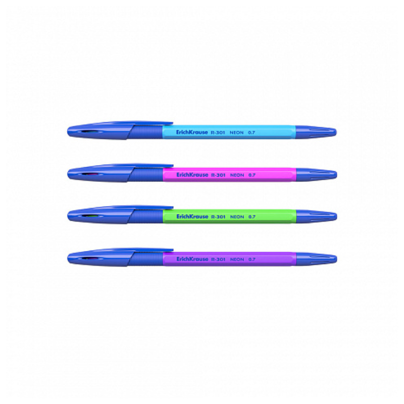Erich Krause Neon R-301 Grip 1.0mm Ballpoint Pen (4/Pack)