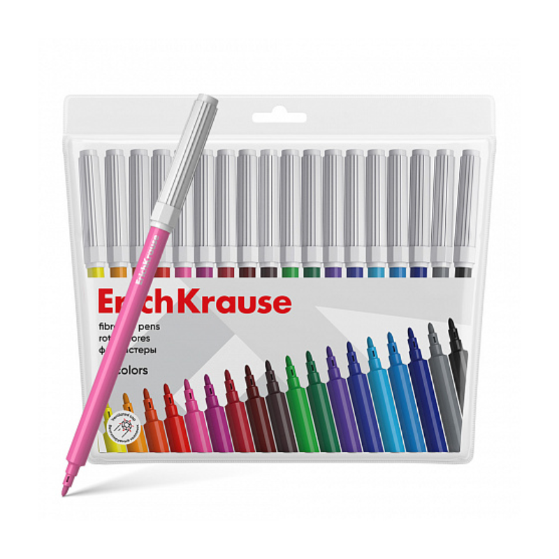Erich Krause Felt Tip Coloured Markers (18/Pack)
