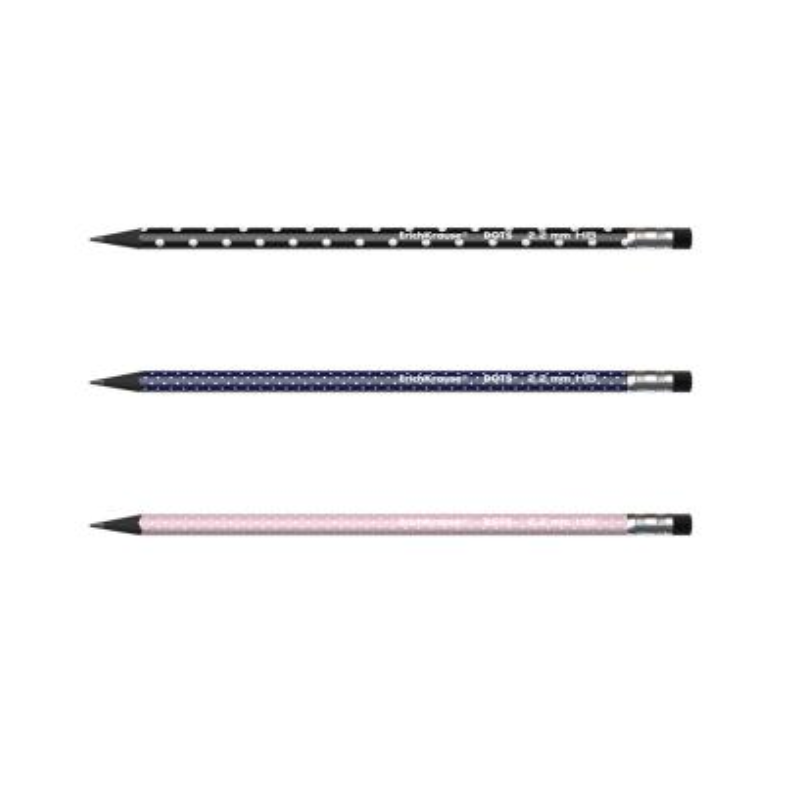 Erich Krause Dots Plastic Black Graphite HB Pencil