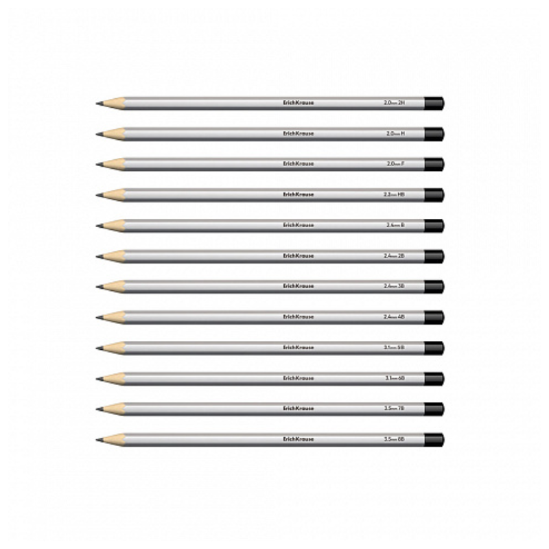 Erich Krause Art Hexagonal 2H-8B Graphite Pencil (12/Pack)