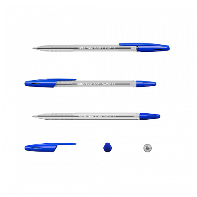 Erich Krause R-301 1.0mm Ballpoint Pen - Blue (8/Pack)