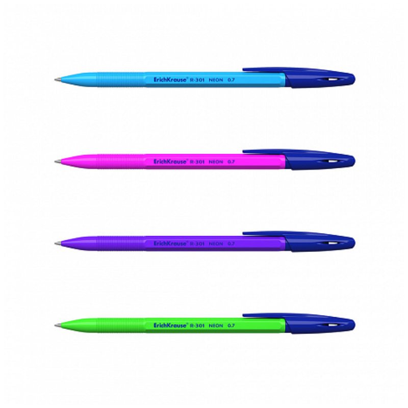 Erich Krause Neon R-301 1.0mm Ballpoint Pen (4/Pack)