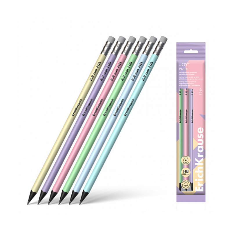 Erich Krause Joy Plastic Graphite HB Pencil (4/Pack)