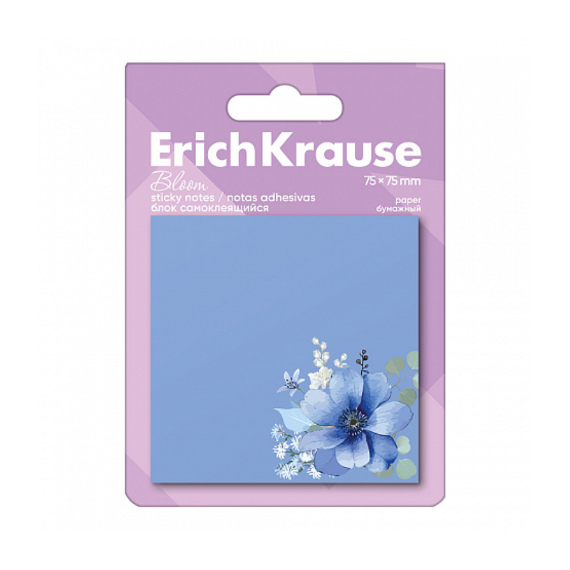 Erich Krause 3" x 3" Pastel Bloom Sticky Notes - Blue (50 Sheets)