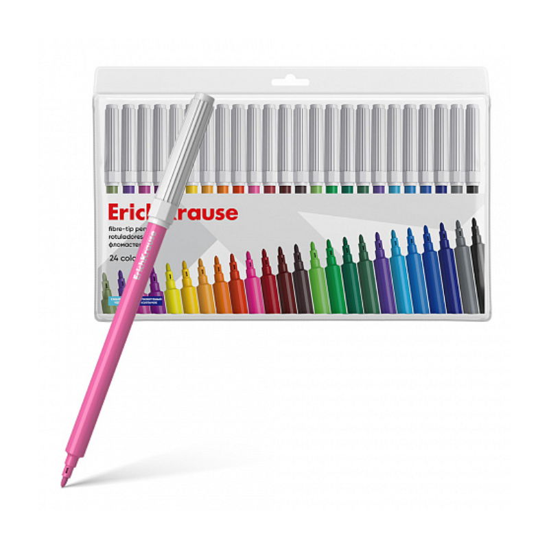 Erich Krause Felt Tip Coloured Markers (24/Pack)