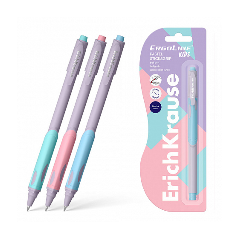 Erich Krause Ergoline Kids 0.5mm Pastel Ballpoint Pen (1/Pack)