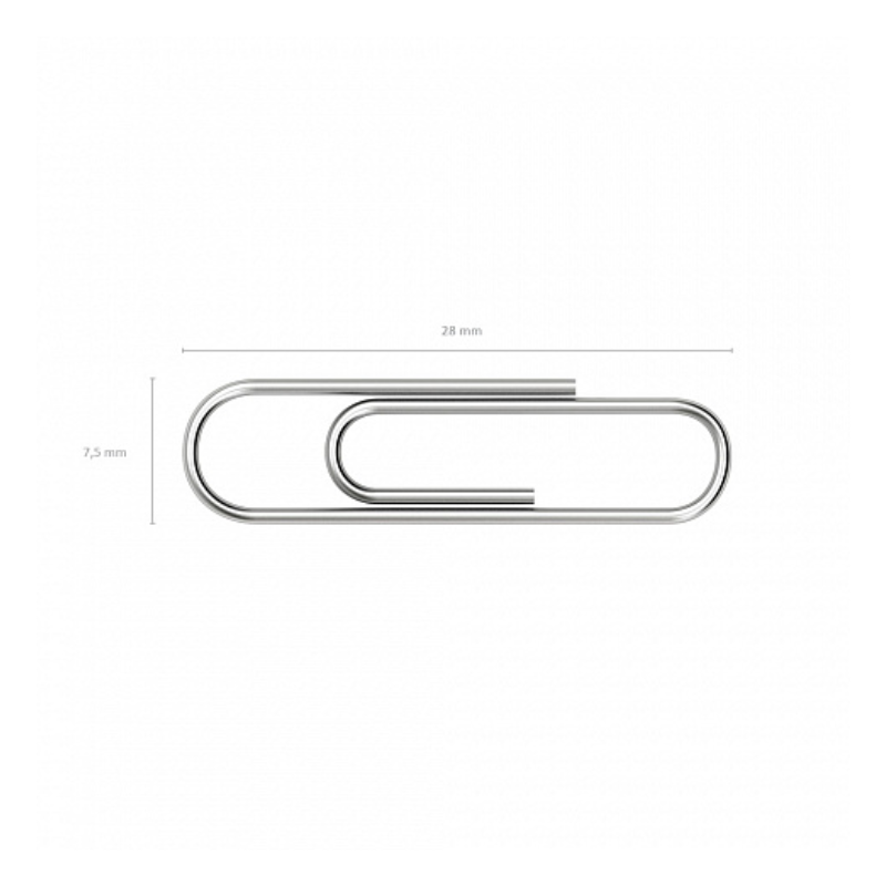 Erich Krause 28mm Silver Paper Clips (100/Box)