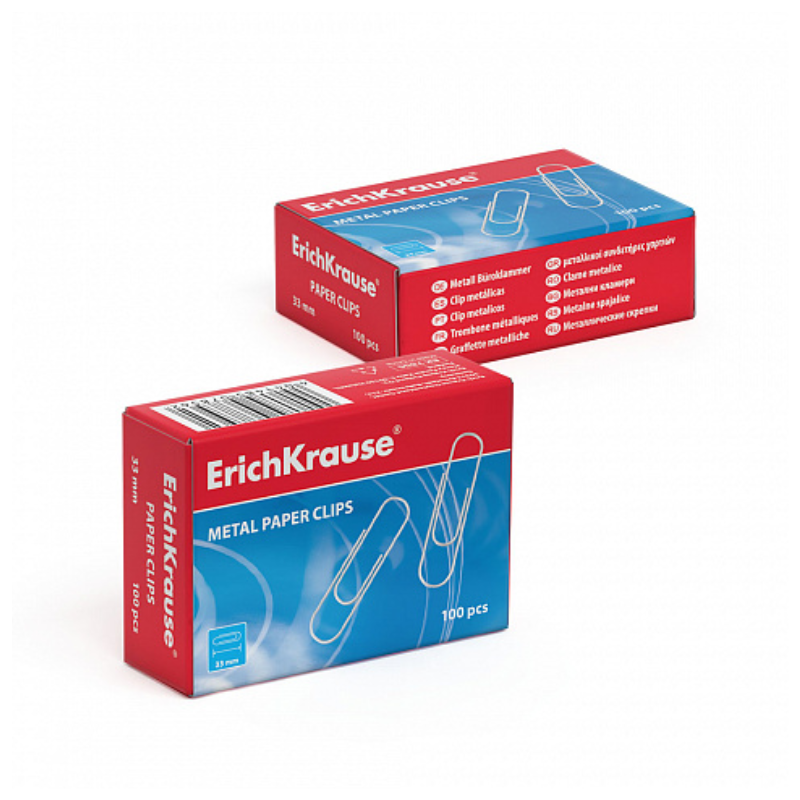 Erich Krause 33mm Silver Paper Clips (100/Box)