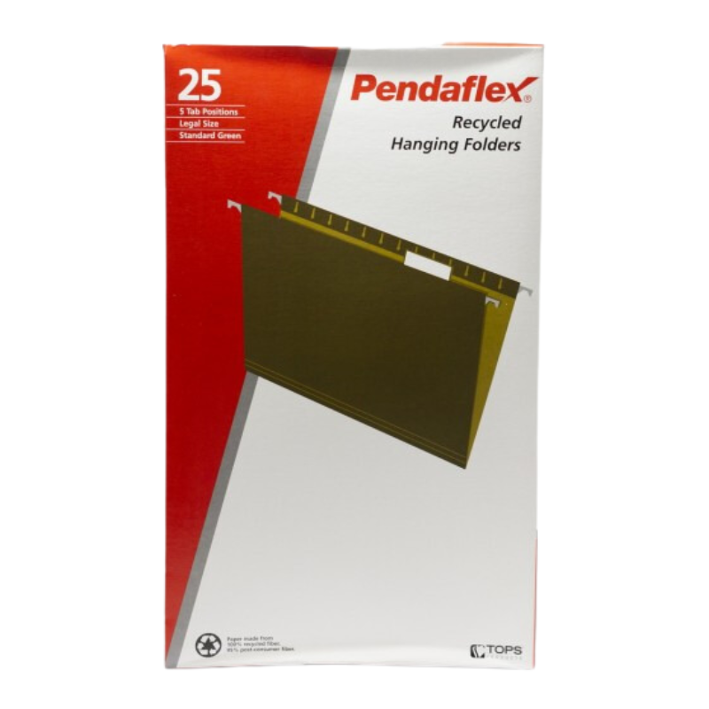 Legal Hanging File Folders - Green (25/Box)