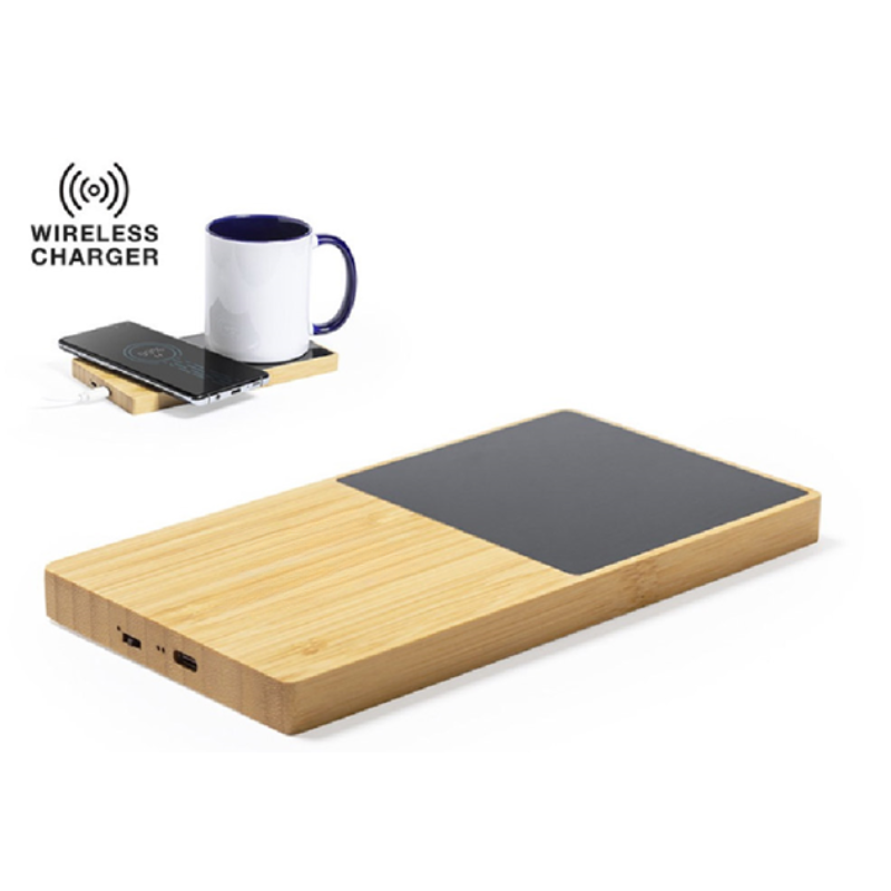 Bamboo Mug Warmer & Wireless Charger