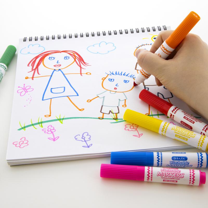BAZIC Broad Line Mini Washable Markers (10/Pack)