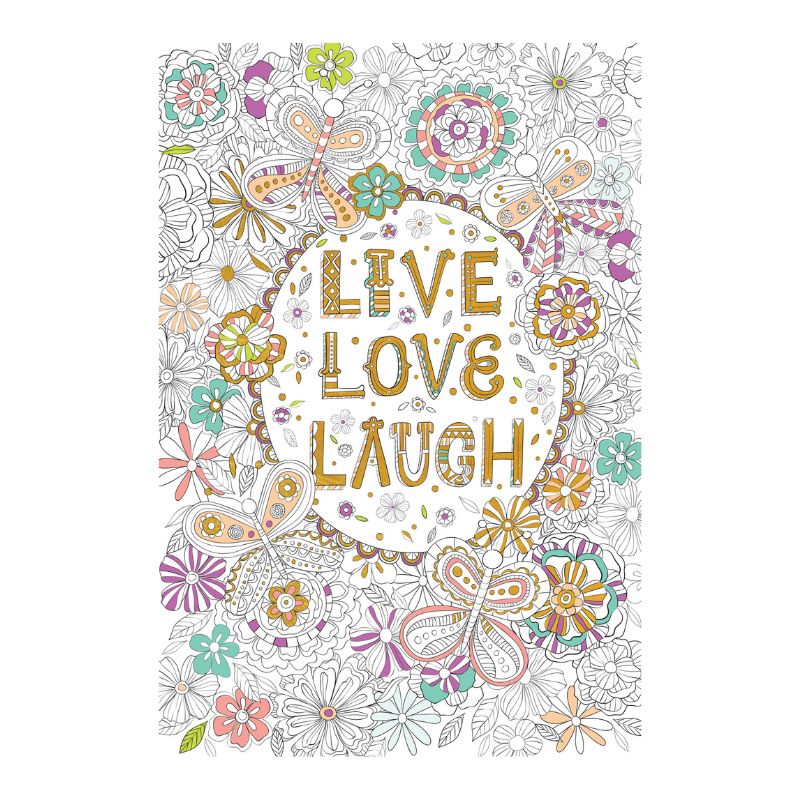 Peter Pauper Live Love Laugh Gold Foil Colouring Poster