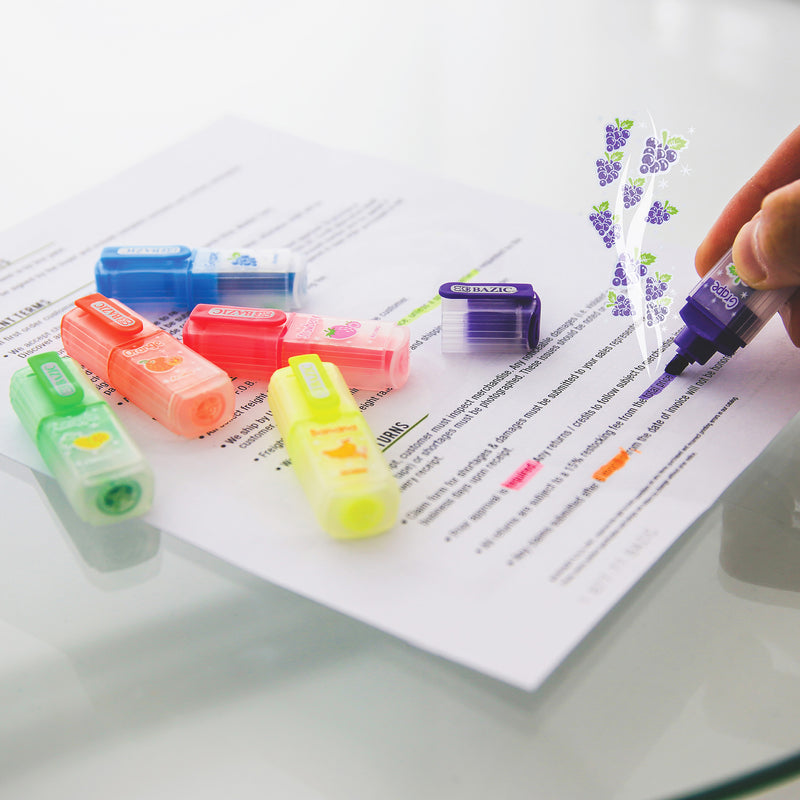 BAZIC Fruit Scented Mini Highlighters (6/Pack)