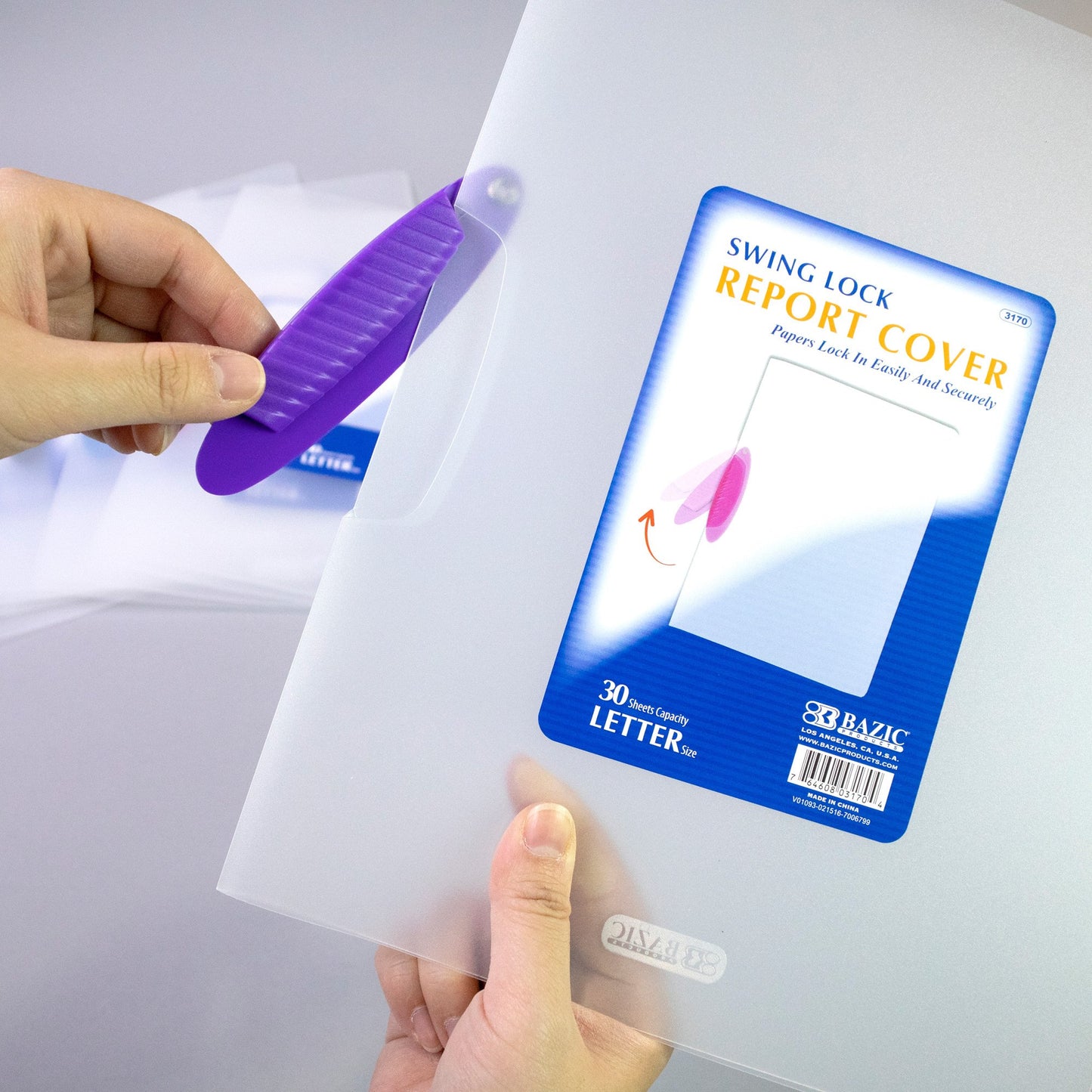 BAZIC Translucent Swing Lock Report Cover