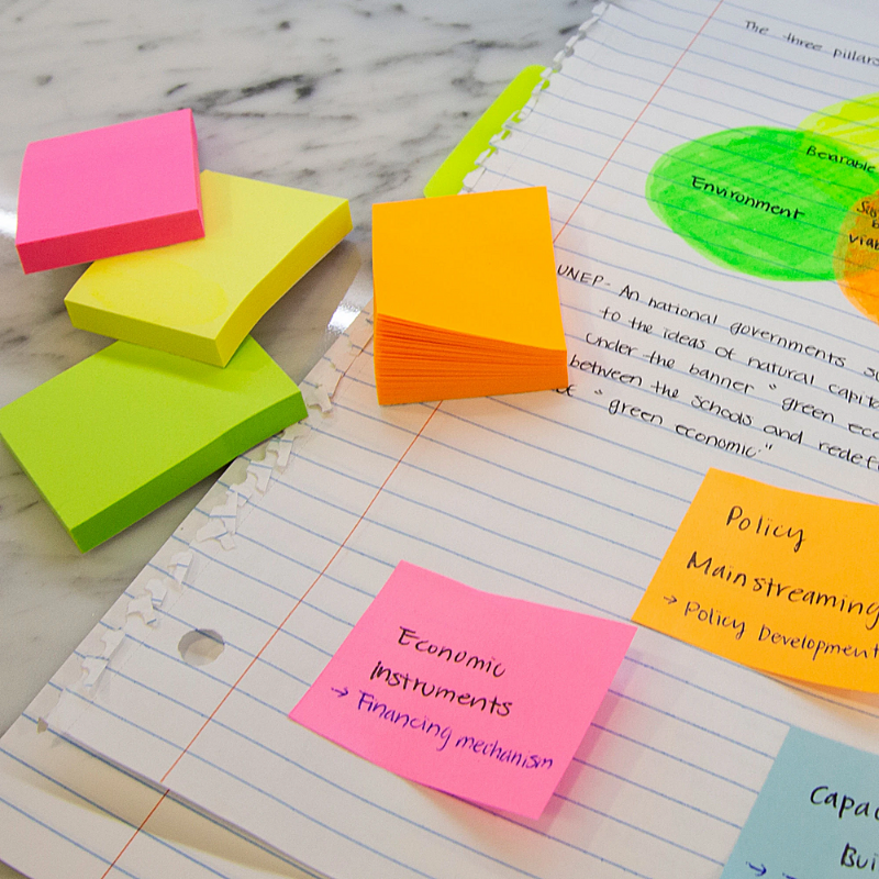 BAZIC 1.5" x 2" Neon Stick On Notes (4/Pack)