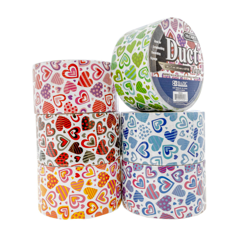 BAZIC 1.88" X 5 Yards Heart Series Duct Tape