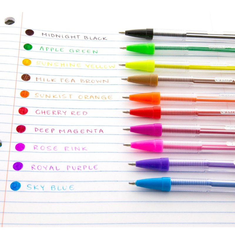 BAZIC Pure Neon Colour Stick Pen (10/Pack)