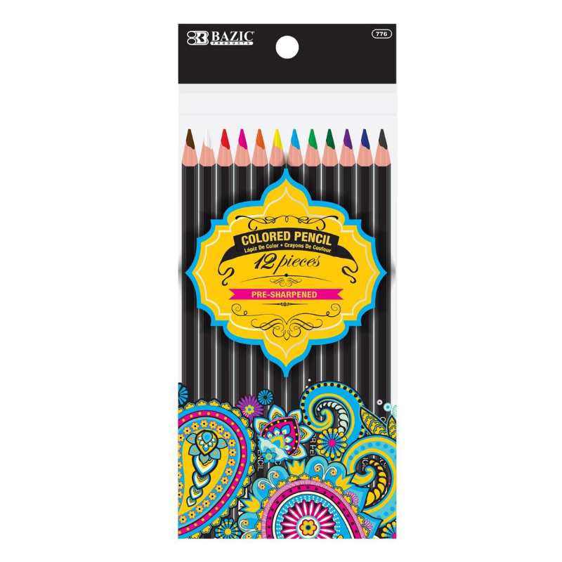 BAZIC Designer Series Coloured Pencils (12/Pack)