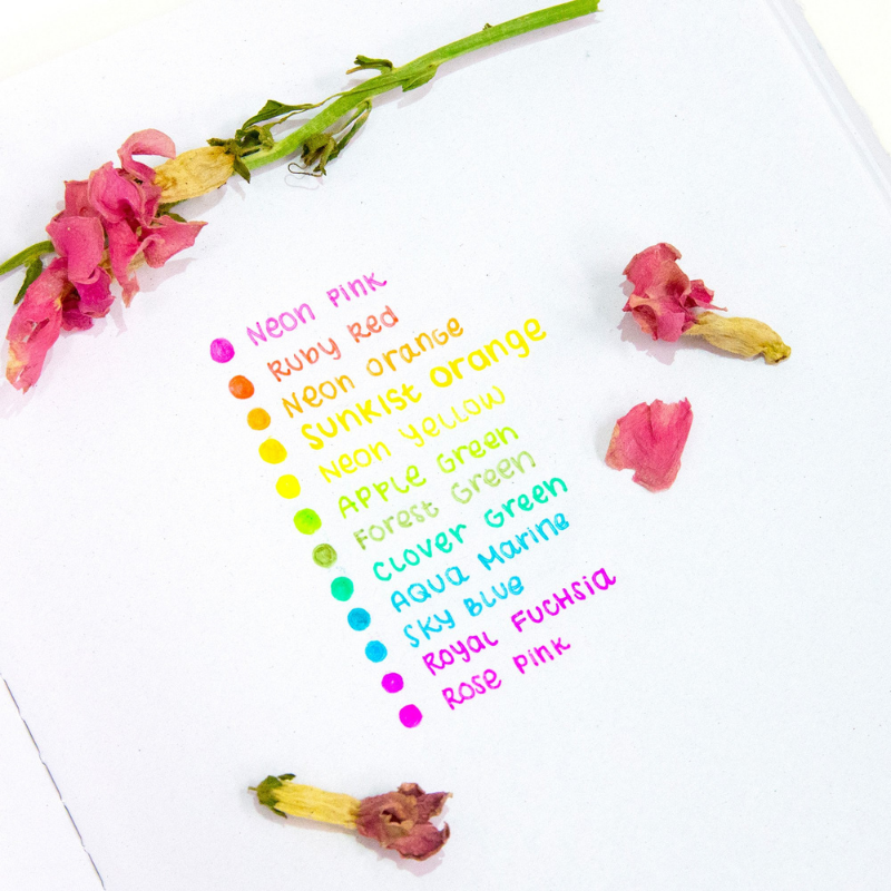 BAZIC Collorelli Assorted Fluorescent Colour Gel Pen (12/Pack)