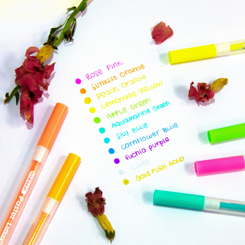 BAZIC Collorelli Assorted Pastel Colour Gel Pen (12/Pack)