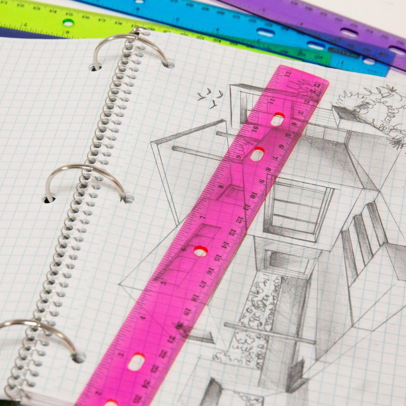 BAZIC 12" (30cm) Jeweltones Color Ruler