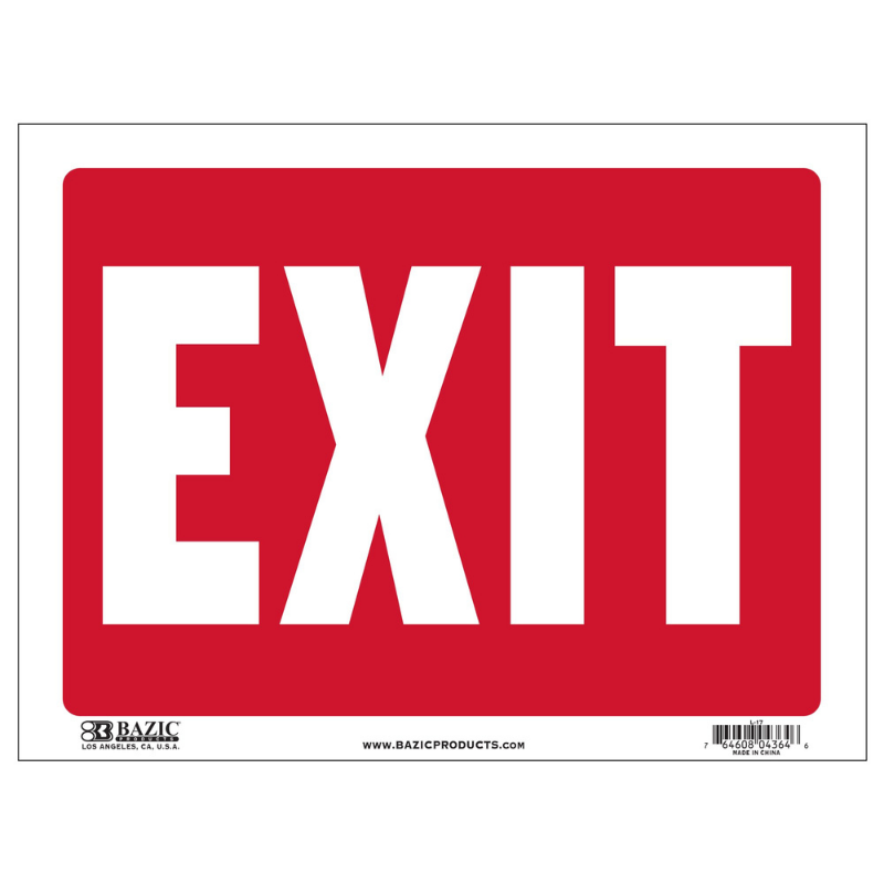 BAZIC 12" x 16" Exit Sign