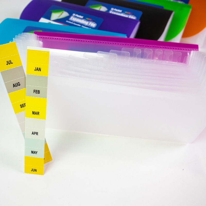 BAZIC 13-Pocket Cheque Size Poly Expanding File