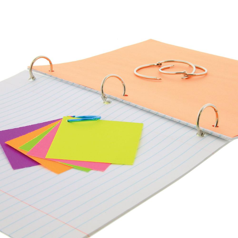 BAZIC 1" Assorted Color Metal Book Rings (10/Pack)